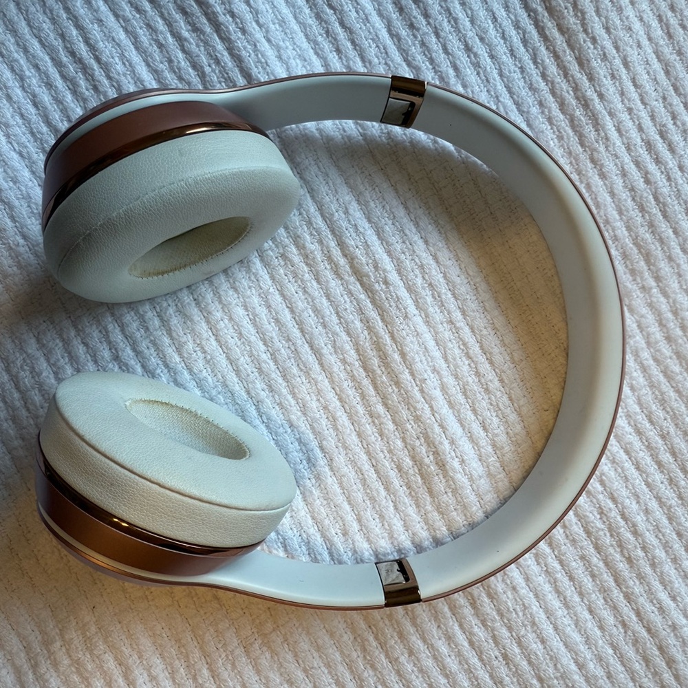 Beats by Dre White and Gold Over-Ear Headphones with Plush Padding